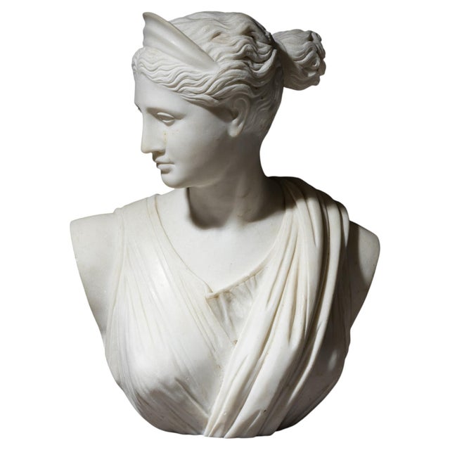 Grand Tour Marble Bust of Diana of Versailles, 19th Century For Sale - Image 16 of 18