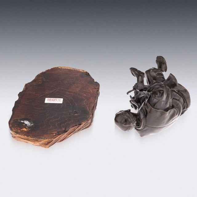 Metal Antique Japanese Meiji Bronze Okimono, 19th Century For Sale - Image 7 of 18
