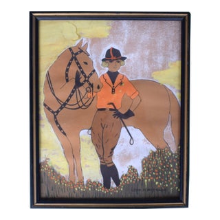Mid 20th Century Equestrian Lady & Horse Painting by Lydia M. Patenalde For Sale