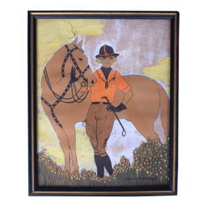 Mid 20th Century Equestrian Lady & Horse Painting by Lydia M. Patenalde