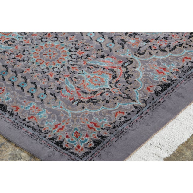 Gray Rug & Kilim’s Contemporary Floral Rug With Dense Paisley Florals in Jewel Tones For Sale - Image 8 of 10