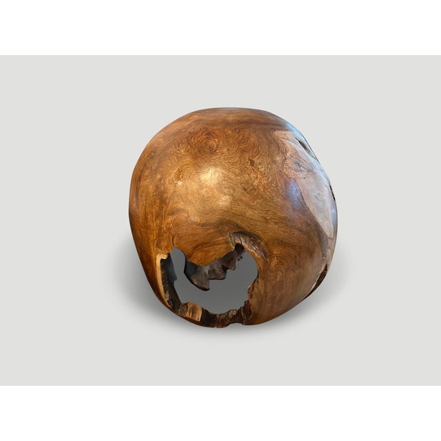 Andrianna Shamaris Hollowed Out Teak Wood Organic Sphere For Sale - Image 10 of 18