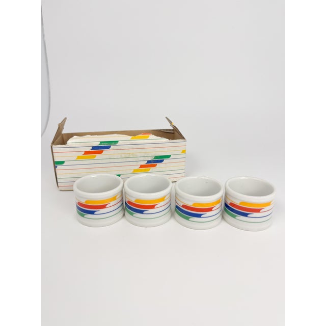 Vintage Studio Nova Hi-Fi Rainbow Ceramic Napkin Ring Holders - 4 pcs For Sale - Image 6 of 9