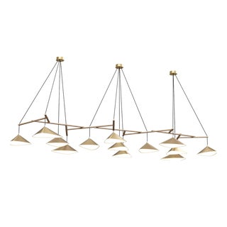 Emily Group of Thirteen Pendant Light in Gold Semi-Matte by Daniel Becker for Moss Objects For Sale