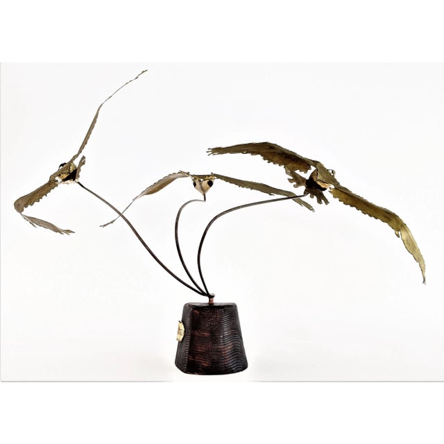 Curtis Jere Flying Seagulls Brass Table Sculpture by Ratafia For Sale - Image 4 of 11