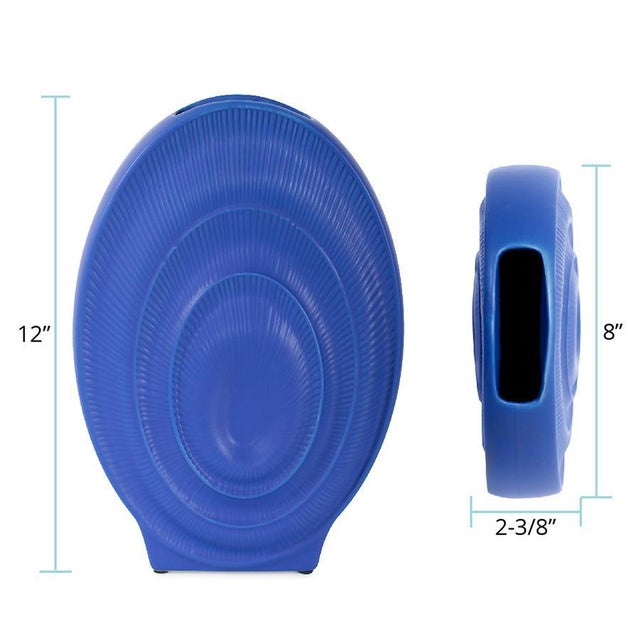 Ceramic Radiant Blue Short Ceramic Vase For Sale - Image 7 of 10