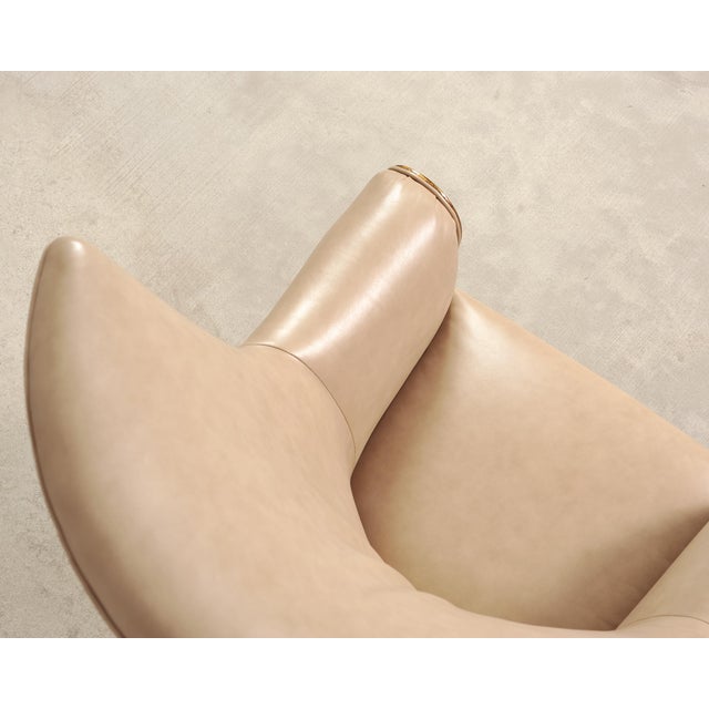 Rose Tarlow Faringale Leather Wing Chair and Ottoman For Sale - Image 10 of 18