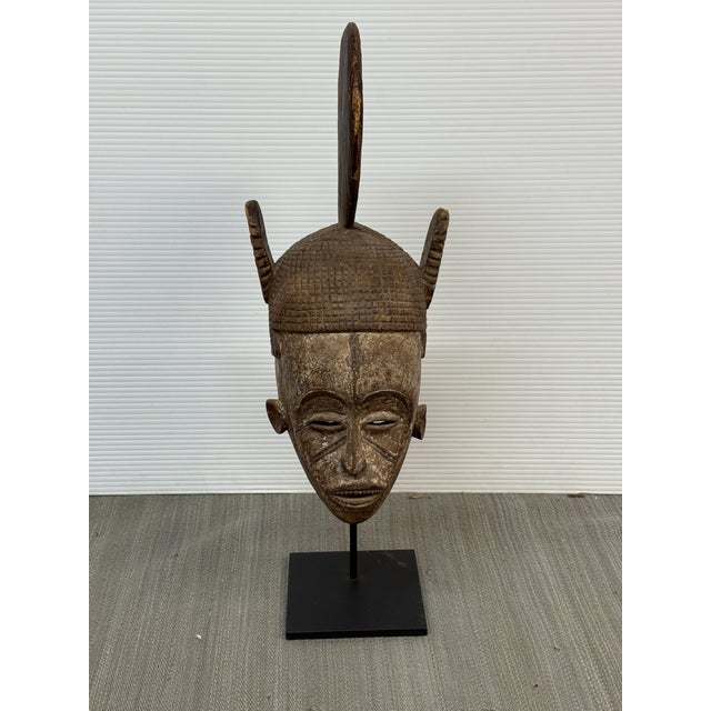 Antique Afrian Kifwebe Mask + Stand For Sale - Image 10 of 12
