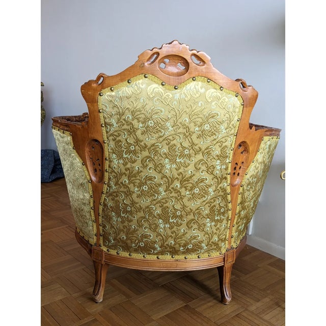 Embridered Style Very Rare, Gold, Rich, Classy, Luxurious Fabric, Great for Upholstery, Drape and Bed Spread For Sale - Image 4 of 4