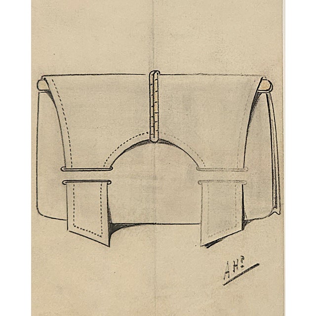 1930s Set of 2 Original French Art Deco Design Drawings-Pocketbooks, Purses, Documentation For Sale - Image 4 of 5