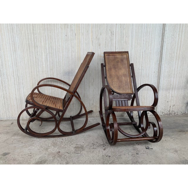 About Stunning Art Deco bentwood and reed seats rocking chairs. Details OF THE PERIOD Art Deco PLACE OF ORIGIN Europe DATE...