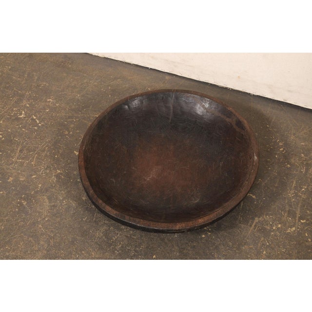 Coffee Antique Sumatran Hand-Carved Wooden Bowl For Sale - Image 8 of 8