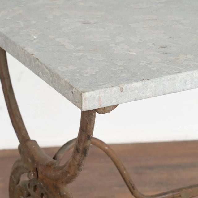 Gray Stone Top Iron Base Side Table, Sweden Circa 1880 For Sale - Image 8 of 10