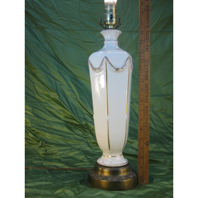 Early 20th Century Table Lamp French Empire Style Neoclassical Porcelain For Sale - Image 11 of 11