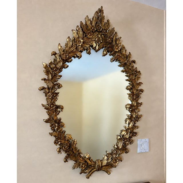 Mid-Century Modern Mid-Century Italian Giltwood Mirror Attributed to Florentia For Sale - Image 3 of 6