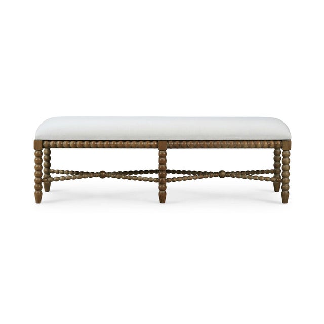 Featuring intricately turned legs in a beautiful Straw Wash finish. This bench exudes timeless charm and craftsmanship,...