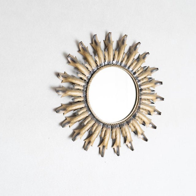 Mid-Century Modern Sunburst Mirror Brass, 1960s For Sale - Image 3 of 10