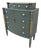 Antique Sheraton Style Bowfront Chest of Six Drawers With Locks and Key, New Paint and Knobs For Sale