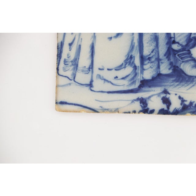 Baroque 19th Century Set of Two Tiles Depicting a Couple, Portuguese Baroque For Sale - Image 3 of 12