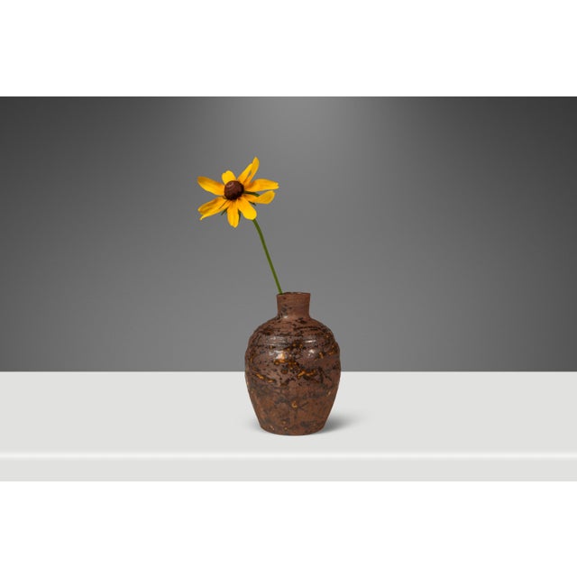 Set of Two (2) Miniature Vintage Ceramic Japanese Shigaraki Yaki Ikebana Flower Vases Vessels, Japan, C. 1960s For Sale - Image 13 of 18