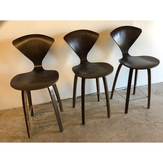 Very well made, set of three Cherner style barstools. I do not believe these are original as I cannot find any label or...