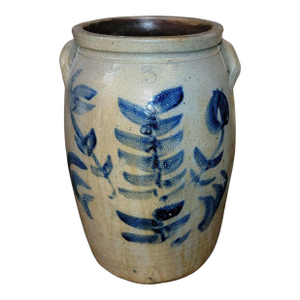 Mid 19thc 3 Gallon Crock Jar From Pennsylvania