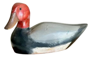 Carved Wood Redhead Mallard Duck Box by Oscar M Cortes