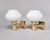 Metal Vintage British Gold and Opaline Glass Wall Lamps, 1970s, Set of 2 For Sale - Image 7 of 7