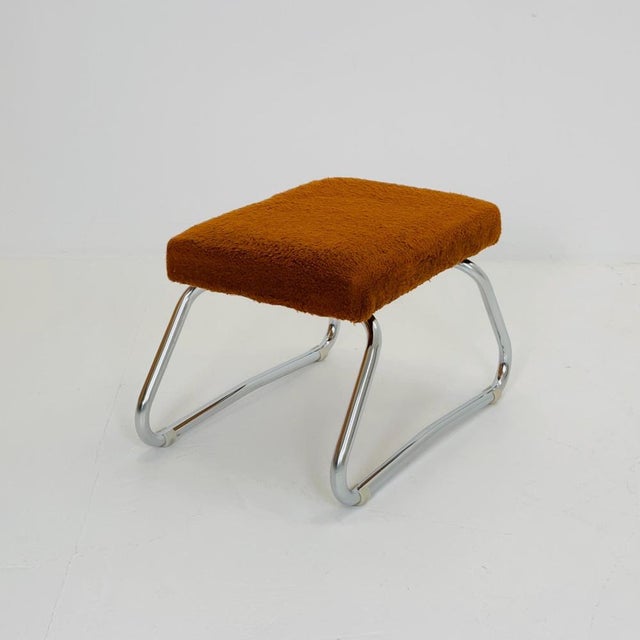 Bauhaus Mid-Century Modern Bauhaus Stool with Chrome Accents and Hidden Steps, 1960s For Sale - Image 3 of 11