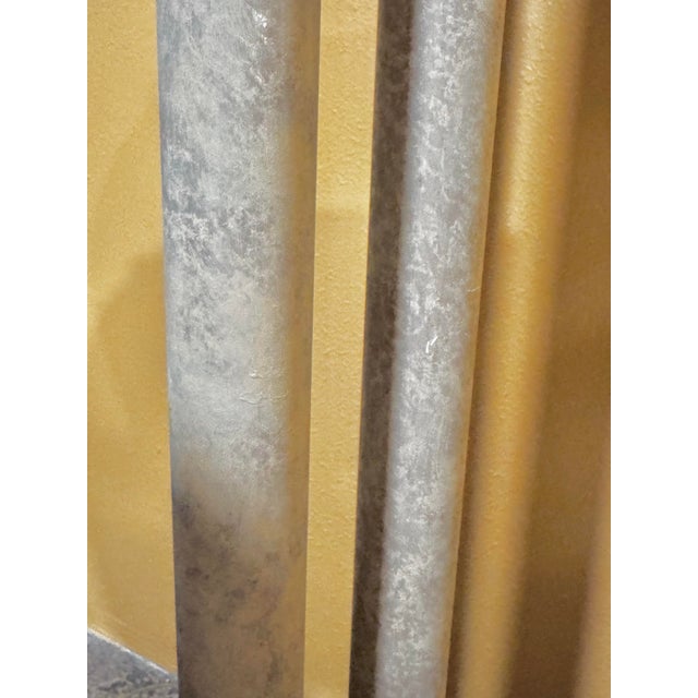 Metal Postmodern Etruscan Revival Travertine and Faux Stone Lion Torchiere Floor Lamp For Sale - Image 7 of 12