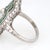 Metal Vintage Art Deco 2.16ct Diamond Ring Calibre Emeralds Sz 7 Platinum Elongated For Sale - Image 7 of 7