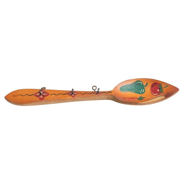 Traditional Rustic Wood Hand Painted Spoon Artwork from Spain, 1970s For Sale - Image 16 of 16