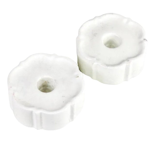 Ceramic Candleholders by Wilhelm Kåge for Carrara, Set of 2 For Sale