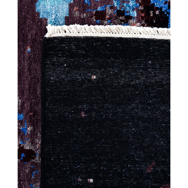 2010s Ikat, One-of-a-Kind Hand-Knotted Area Rug - Black, 8' 2" x 10' 2" For Sale - Image 5 of 8
