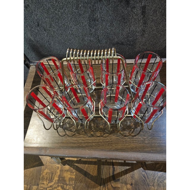 Mid-Century Modern Tumblers & Caddy- 9 Pieces For Sale In Salt Lake City - Image 6 of 12