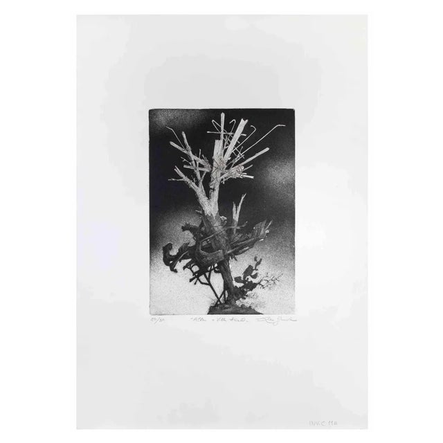 Leo Guida, The Tree at Villa, Etching, 1970s For Sale