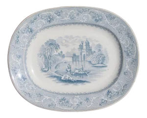 Antique "Rhine" Staffordshire Transferware Platter