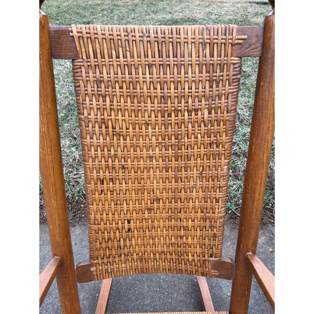 Wood Vintage Bamboo Carolina Cane Rocking Chairs - A Pair For Sale - Image 7 of 17