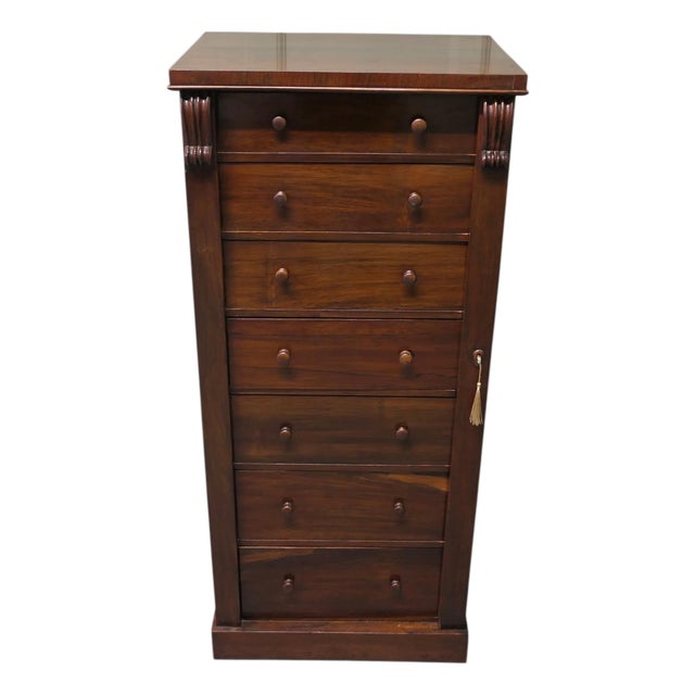 Tall Victorian Wellington Chest Filing Cabinet For Sale