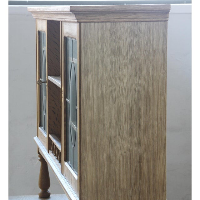 Vintage Danish Brutalist Light Oak Dining Cabinet in the style of Henning Kjærnulf, 1970s For Sale - Image 4 of 18