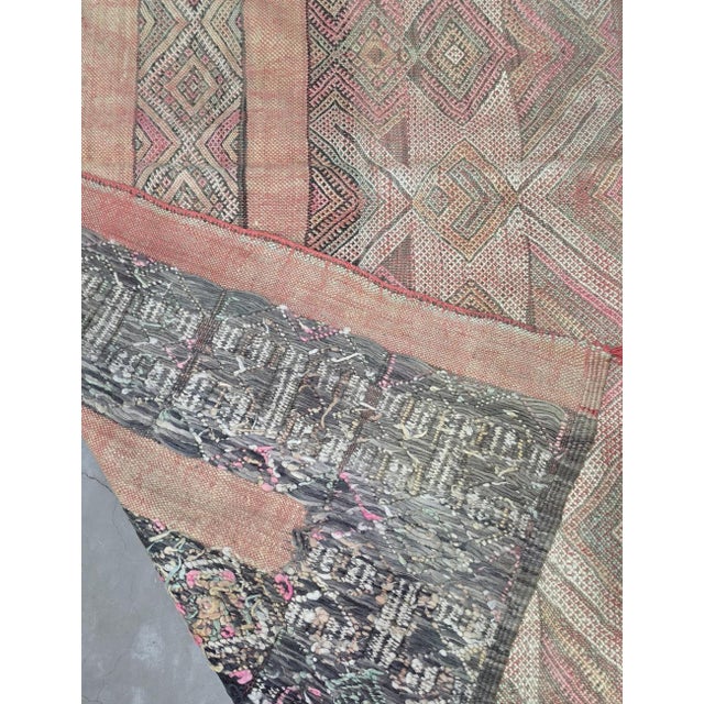 Handwoven Flatweave Vintage Rug - 14.2 X 5.8 Ft For Sale In Cleveland - Image 6 of 6