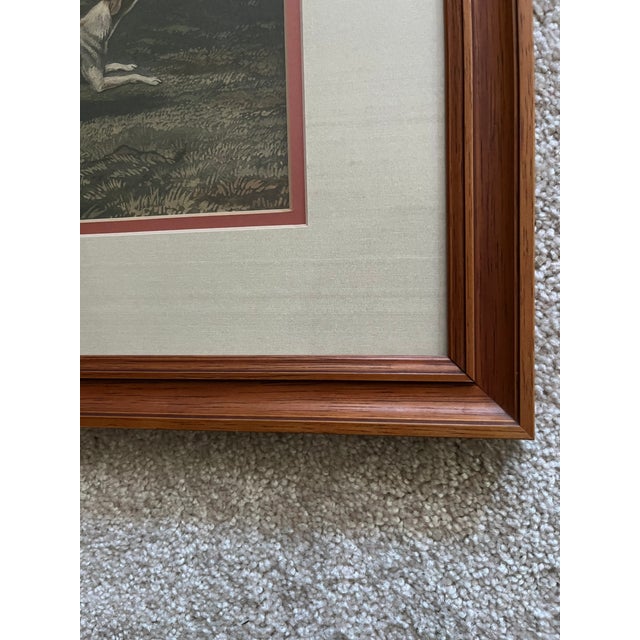 Glass Mid 20th Century Lithograph Print of Hunt Scene by Walsh For Sale - Image 7 of 7