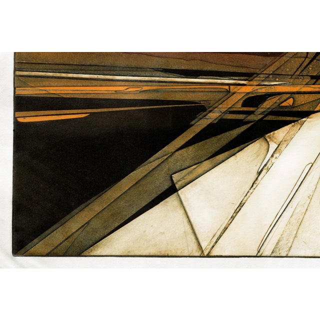 1980s Red Abstract Geometric Lithograph by Patricia Pearce For Sale - Image 5 of 5