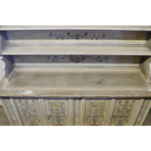 Mid 20th Century Italian Provincial French Country Large Cupboard Cabinet Hutch by Trouvailles For Sale In Philadelphia - Image 6 of 12