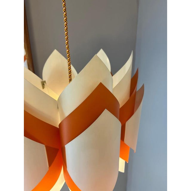 Hanging Lamp Ballet in Orange & White by Lars Schiøler for P.J. Høyrup For Sale - Image 9 of 11