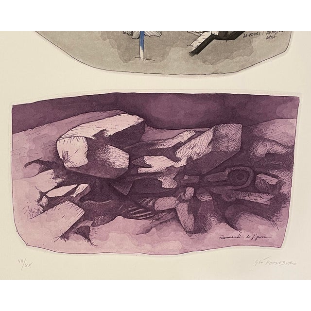 Modern 1996 Gio Pomodoro Modern Architectural Etching For Sale - Image 3 of 7