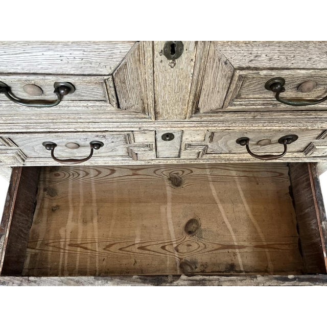 18th Century English Bleached Oak Jacobean Chest of Drawers For Sale - Image 15 of 18