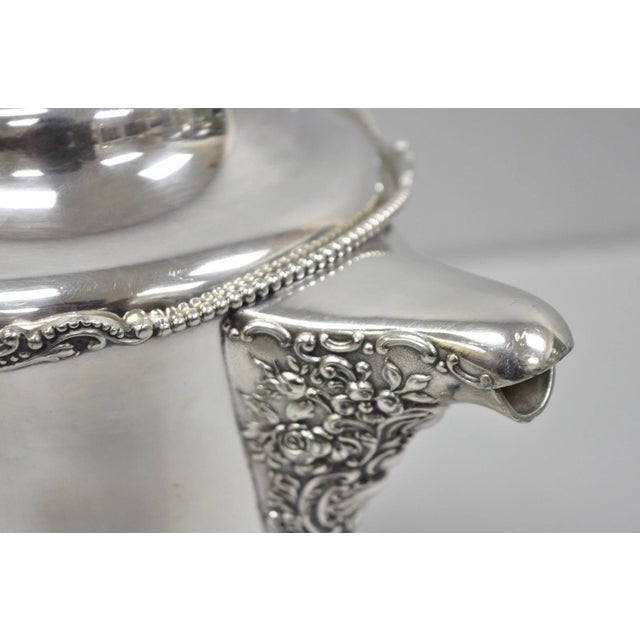 Antique Derby Silver English Victorian Silver Plated Large Warm Water Pitcher For Sale - Image 13 of 18