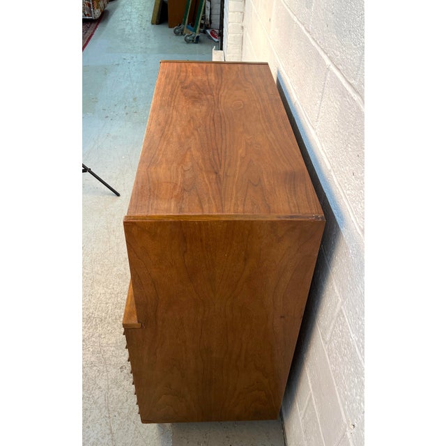 Brown Mid 20th Century American of Martinsville 'Dania' Walnut High-Boy Dresser by Merton Gershun For Sale - Image 8 of 17