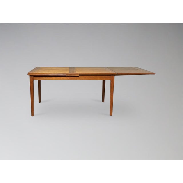 Wood Restored Danish Teak Expanding Draw Leaf Dining Table by Dyrlund For Sale - Image 7 of 12